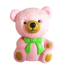 Bow Tie Pink Bear PU Soft Slow Rising Squishy Toy